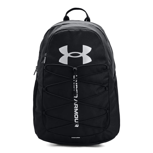 Under Armour Unisex-Adult Hustle Sport Backpack, Black (001)/Silver, One Size Fits All