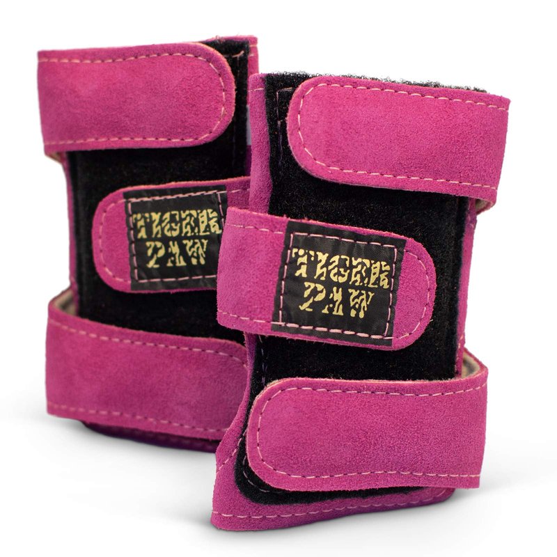 Tiger Paw Authentic Gymnastics Wrist Supports (Sold in Pairs)- Original Competition-Grade Gymnastics Wrist Guards, Wrist Support Braces, Adjustable, Made in USA Hand Wraps (Fuchisa)