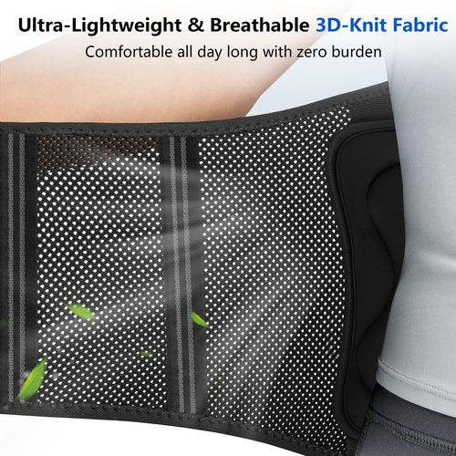 ZINUU Back Brace for Lower Back Pain with 8X Powerful Bionic Support System, Back Support Belt for Men Women with 3D Lumbar Pad, Breathable Lumbar Support Belt for Scoliosis,Sciatica,Herniated Disc, M