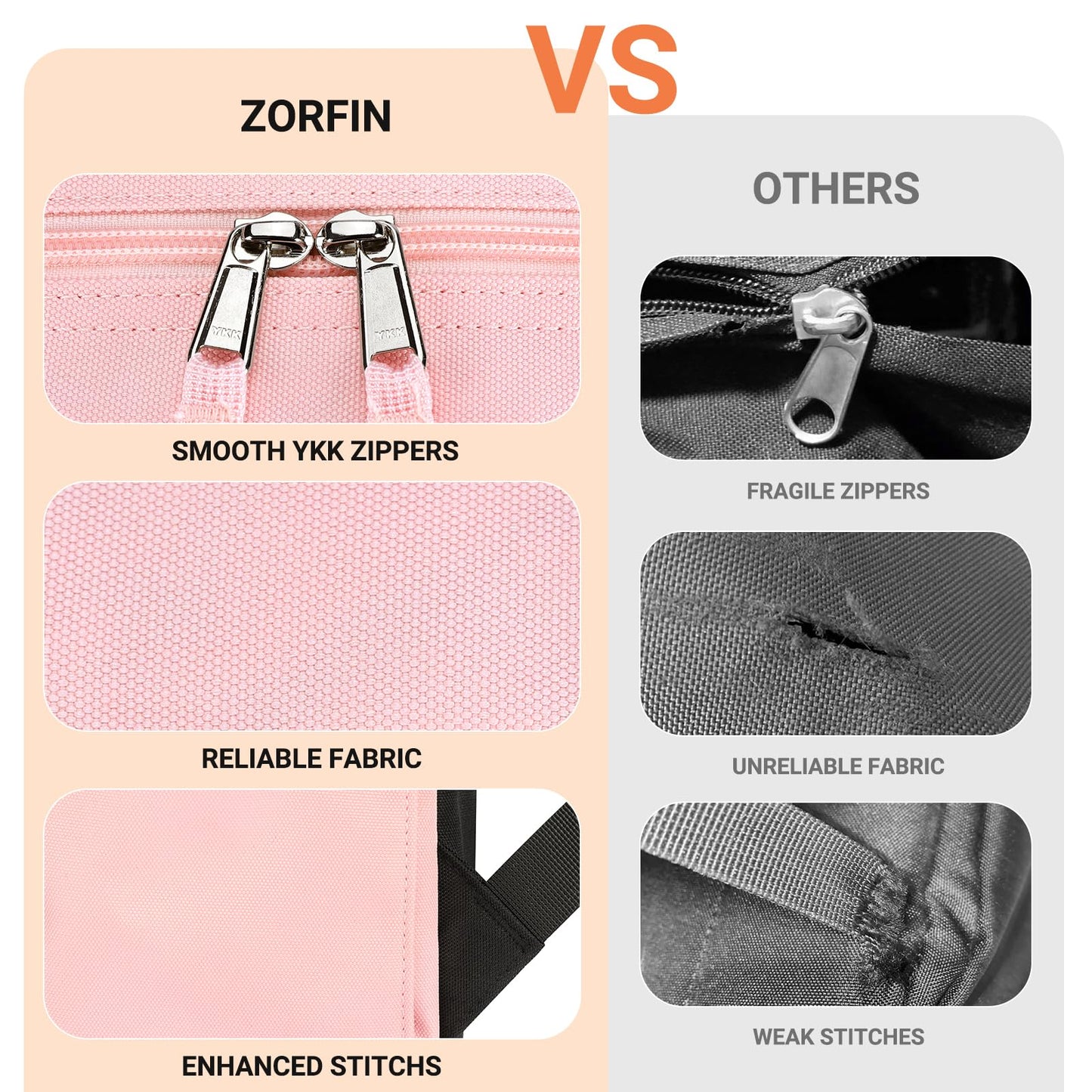 ZORFIN Simple Backpack for School Work Travel: Lightweight Bookbag for Girls and Boys - Water Resistant Backpacks for Men and Women - Red