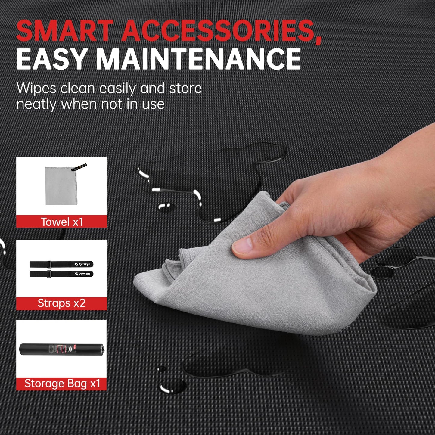 GymCope Extra Large Exercise Mat, 10'x6'/9'x6'/8'x6'/7'x5'/6'x4'(8mm) Thick Workout Mat for Home Gym & Garage Flooring, Shoe-Friendly, High-Density, MMA, HIIT, Weight Lifting, Cardio&Strength