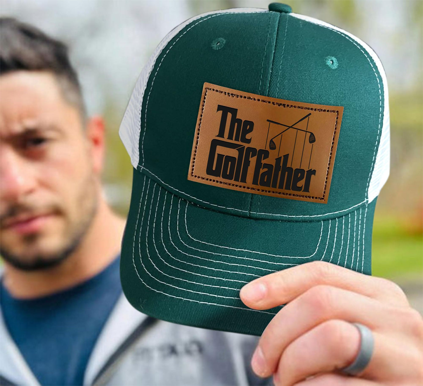 Christmas Father Golf - Dad Hat - Gifts for Dad from Daughter, Son, Kids - Golf Gifts for Men - Adjustable Fit, Comfortable Cotton, Perfect for Casual Wear - The Father Trucker Hat, Green