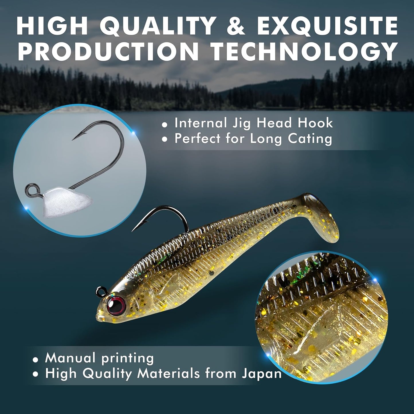 Skiennix Fishing Lures - Pre-Rigged Swim Baits for Bass, Crappie, Trout & Walleye | Perfect Fishing Gifts