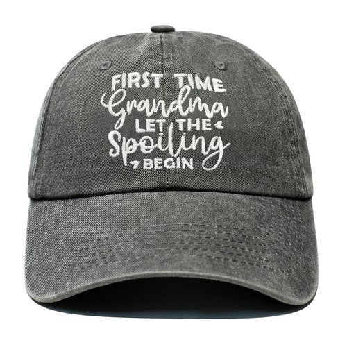 First Time Grandma Gifts, New Grandma Gifts First Time 2026 Promoted to Grandmas Gift Ideas, Funny Pregnancy Announcement Birthday Grandmas to be, Adjustable Embroidered Baseball Cap Dark Grey