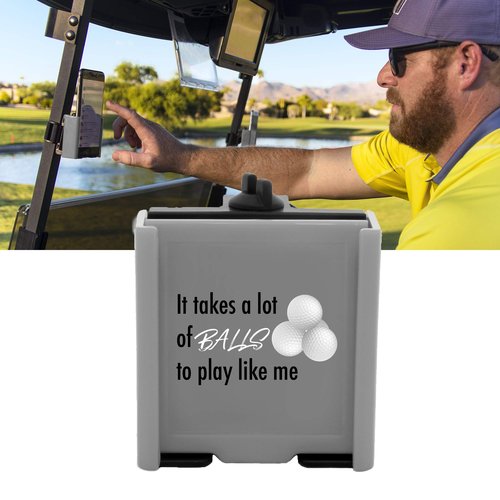 DESERT FOX GOLF Phone Caddy – Funny Quotes Golf Cart Phone Holder with Secure Strap for Hands-Free GPS & Golf Apps – Gifts for Men & Women