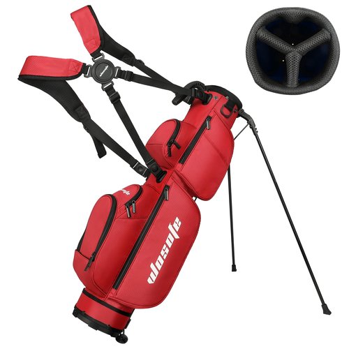 Lightweight Golf Stand Bag - 3-Way Dividers, Fits 5-9 Clubs - Small Sunday Bag for Men & Women, Par 3, Driving Range & Executive Courses - Waterproof, Dual Straps & Rain Cover Included