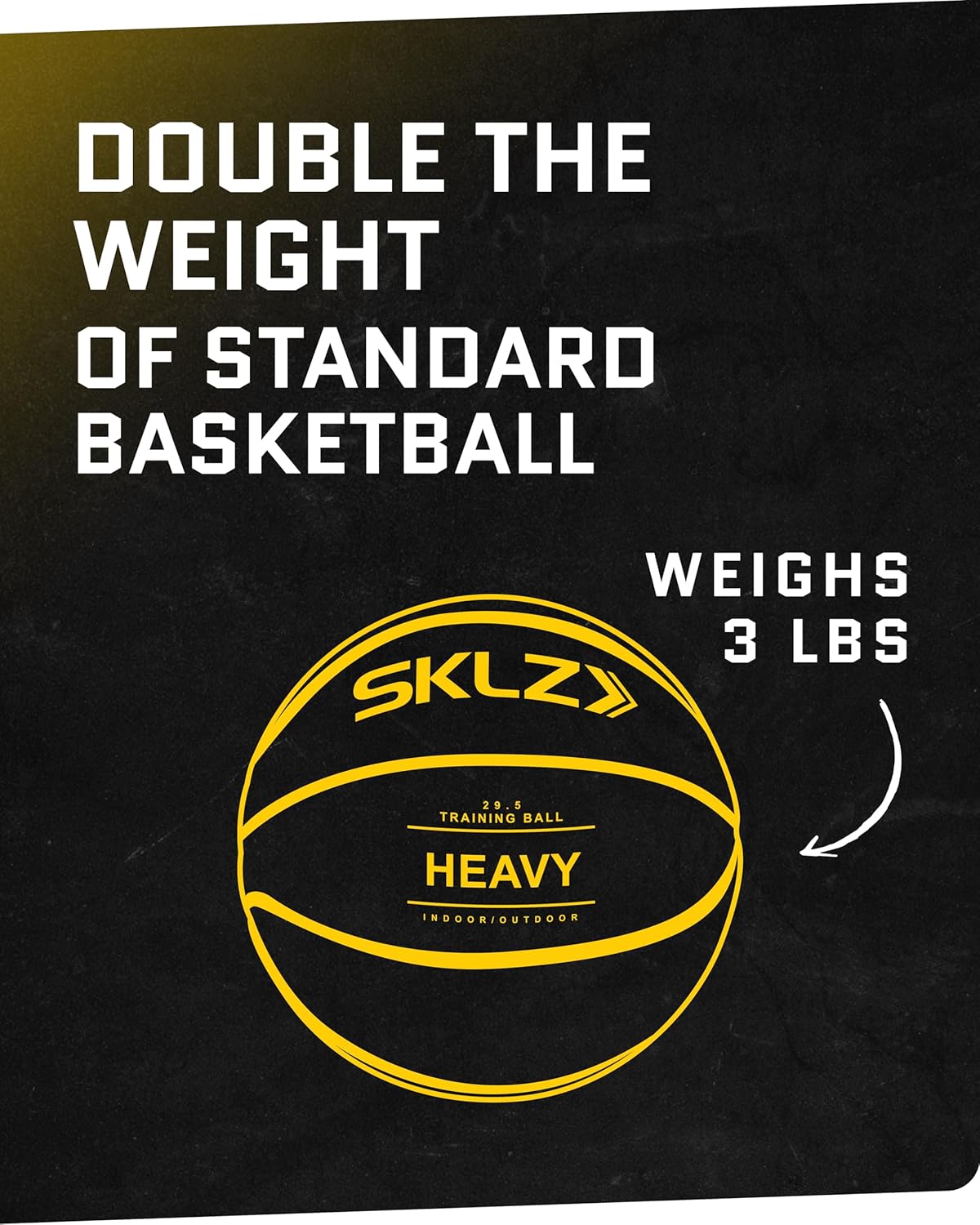 SKLZ Weighted Training Basketball - 29.5" | 3-lb Heavy Ball for Enhanced Dribbling - Durable Faux Leather