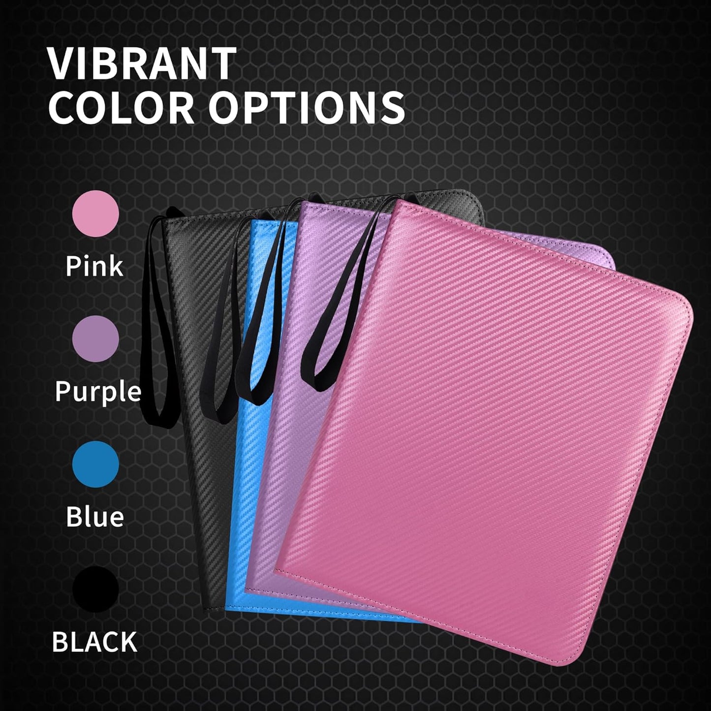 Trading Card Binder - 9 Pocket PU Album with Zipper | Holds 900 Cards for Pokémon, MTG & Sports (Purple)