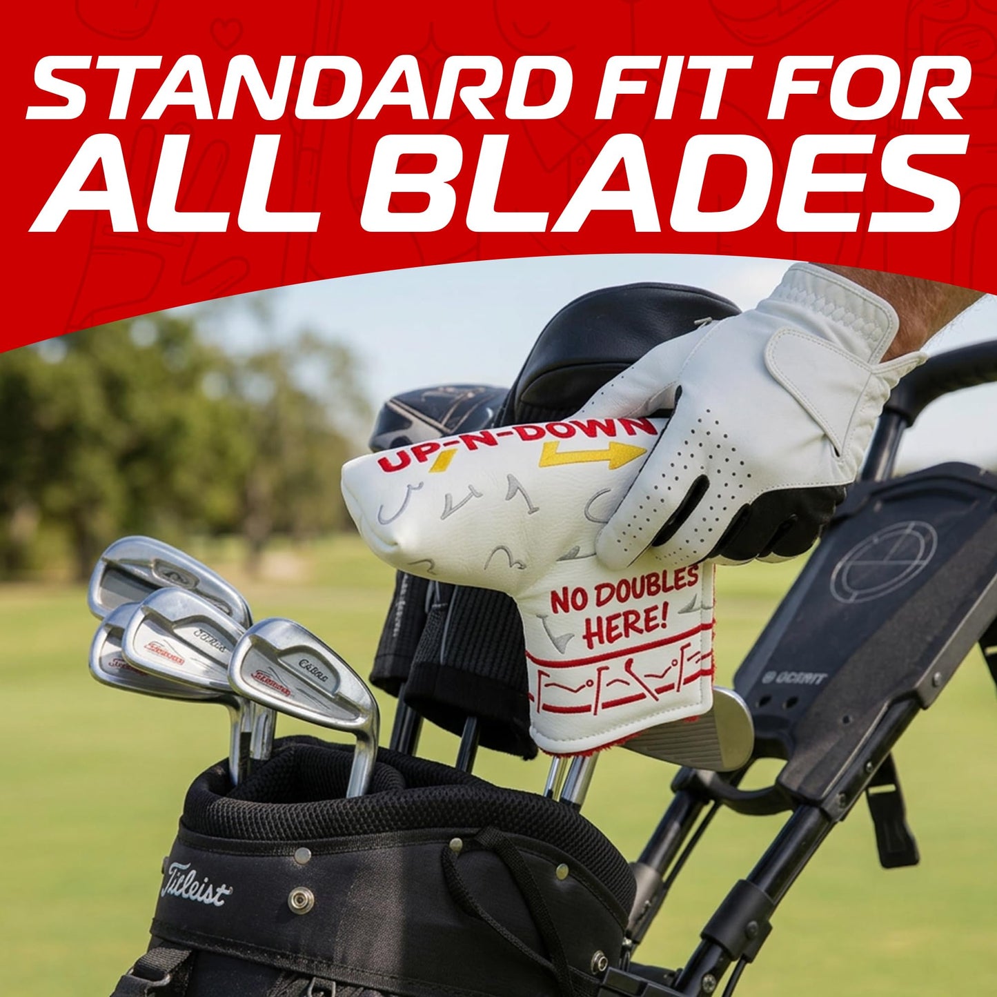 Buried Lies Golf Head Covers, Blade Putter Cover - Magnetic Closure, Advanced Embroidery, Full Protection - Golf Accessories, Cool Funny Headcover for Men and Women