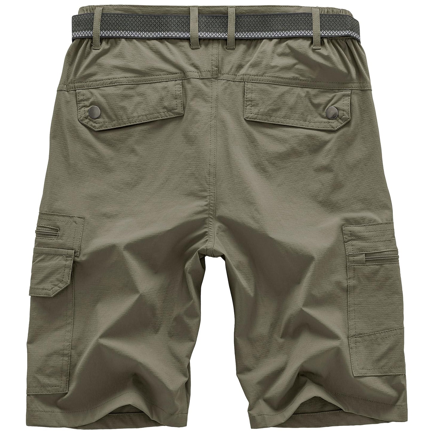 Jessie Kidden Mens Outdoor Casual Expandable Waist Lightweight Water Resistant Quick Dry Fishing Hiking Shorts (Light Green, 40)