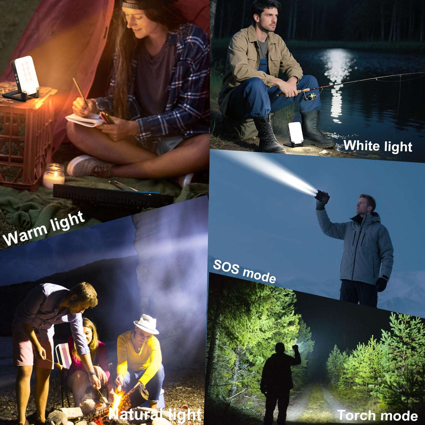 Portable Camping Lights 15000mAh Camping Lantern Rechargeable,3000LM Tent Light & Magnetic Base with 6 Modes,IP66 Waterproof Emergency Light Up to 200 Hours for Outdoor, Workplace, Emergency and Home