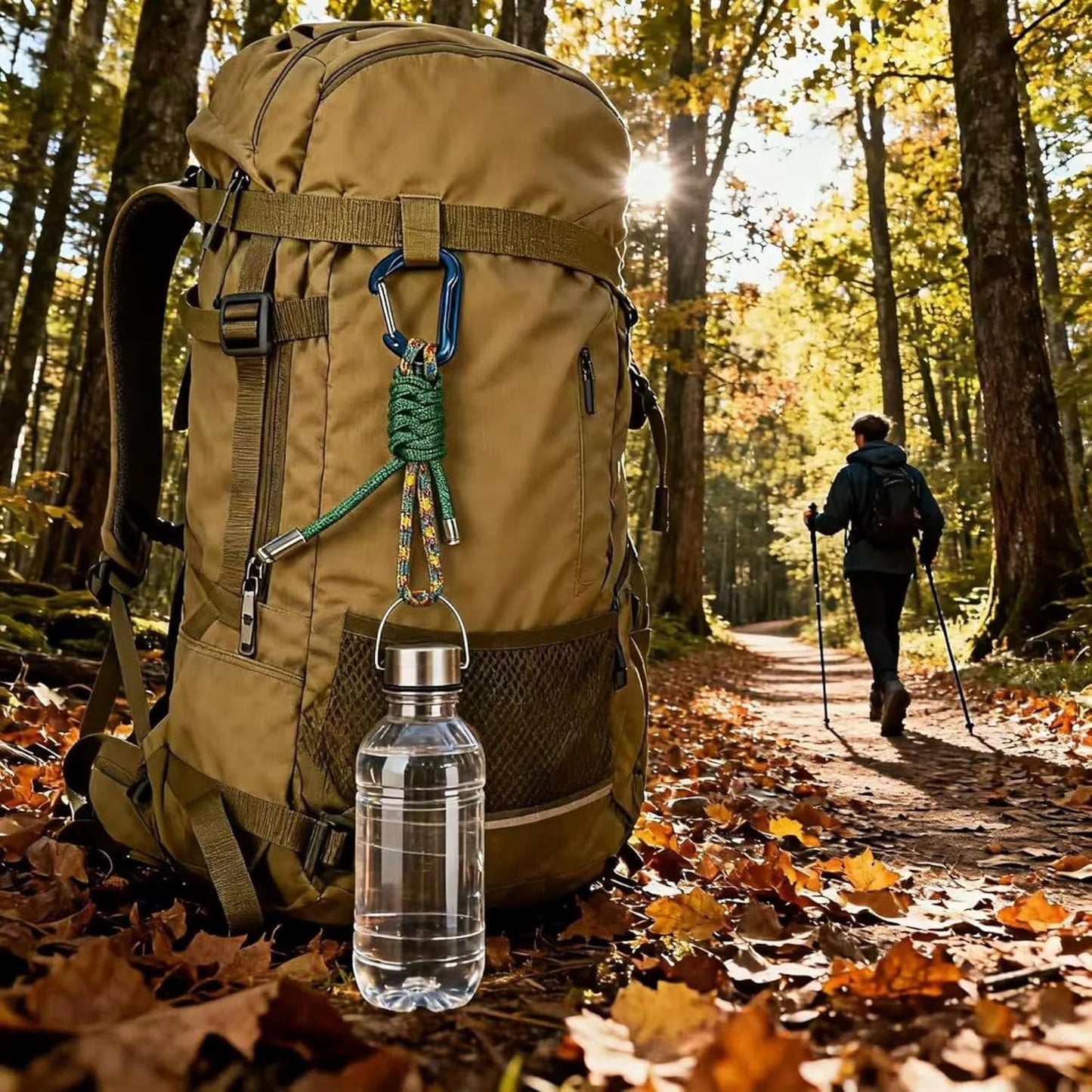 Skiennix 2-Pack Paracord Lanyard - Heavy-Duty Aluminum Carabiner Clips for Camping & Hiking