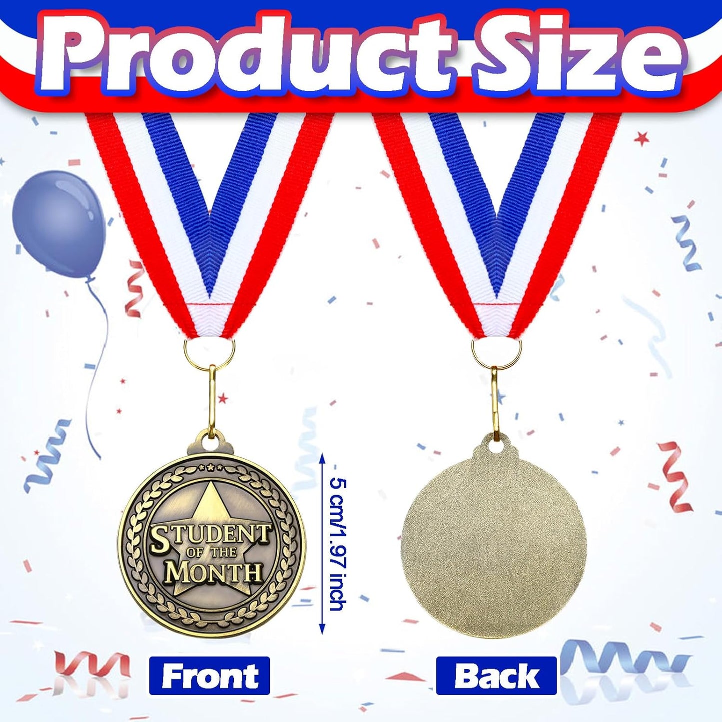 Quelay 100 Pcs Gold Winner Medals - 2 Inch Awards with Neck Ribbons for Sports Tournaments & Parties
