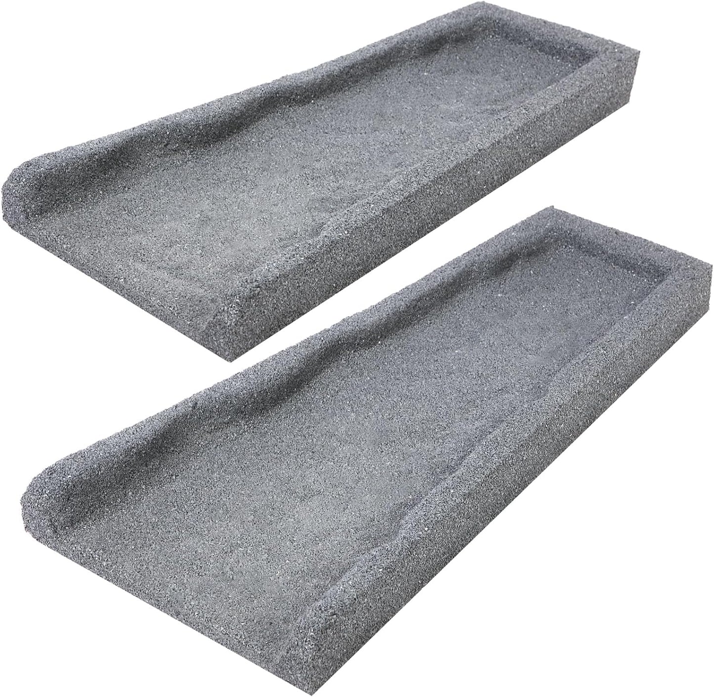 Rubber Downspout Splash Block - 2 Pack Rain Gutter Drain Trays in Gray