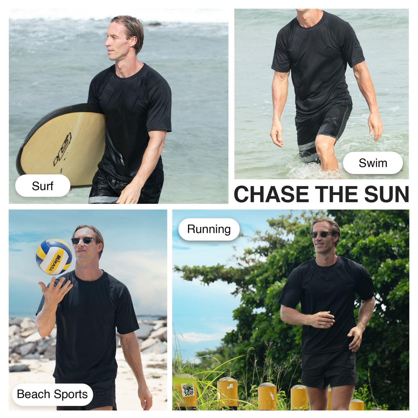 Kanu Surf Men’s Swim Shirt with Short Sleeves – UPF 50+ Rash Guard for Men with Quick-Dry Fabric (X-Large)