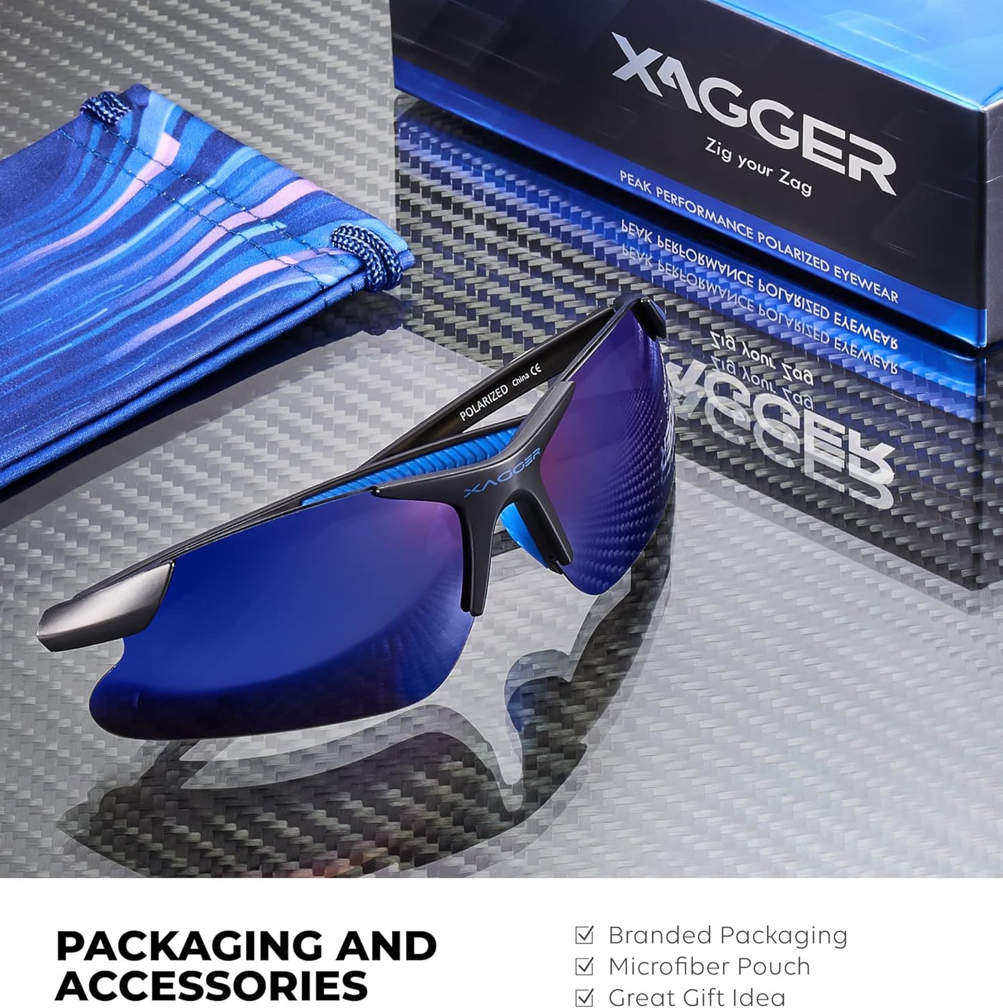 Xagger Kids Polarized Sports Sunglasses - Durable TR90 Frame for Boys & Girls | Perfect for Baseball & Softball