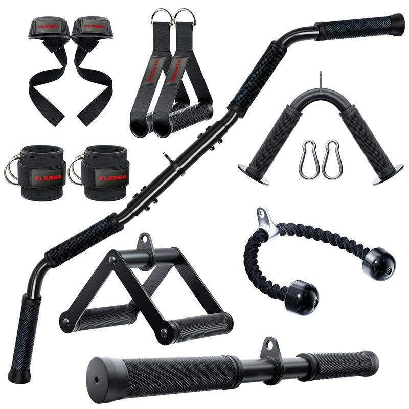 Cable Attachments for Gym,Cable Machine Accessories for Home Gym, Triceps Pull Down Attachment, LAT Pull Down Attachment Weight Fitness