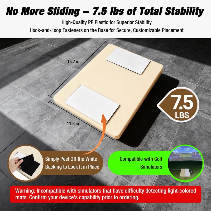 Angooni 15.7" x 11.8" Golf Bunker Mat - Portable & Sturdy High-Performance Golf Practice Mat for Bunker Shots, Indoor & Outdoor Sand Chipping Mat- Perfect for Beginners, Pros, and Simulator Training