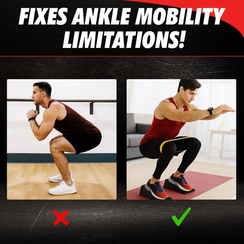 MuscleForge Squat Wedge Block - Calf Stretcher for Stretching, Weightlifting, Agility and Heel Elevated Squat Training - Calf Raise Block, Slant Board for Squats & Mobilisation