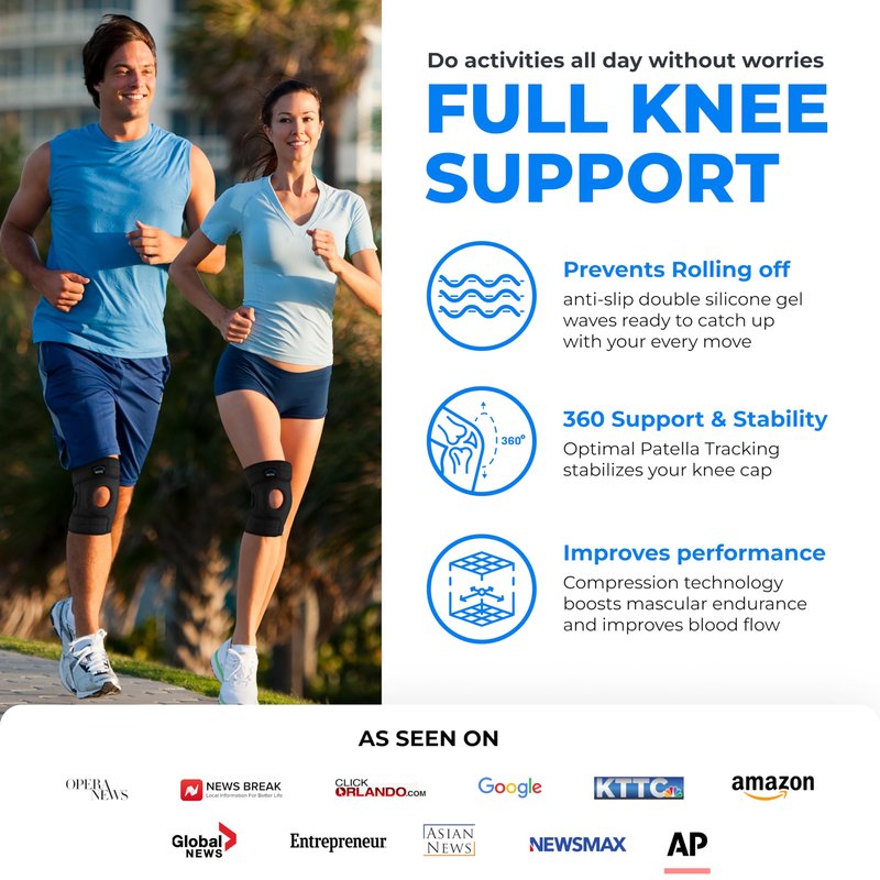 Modvel ELITE Knee Brace for Men & Women – Patella Gel Pads & Side Stabilizers for ACL, Meniscus Tear, Arthritis & Injury Recovery – Maximum Support for Running, Sports & Joint Pain Relief