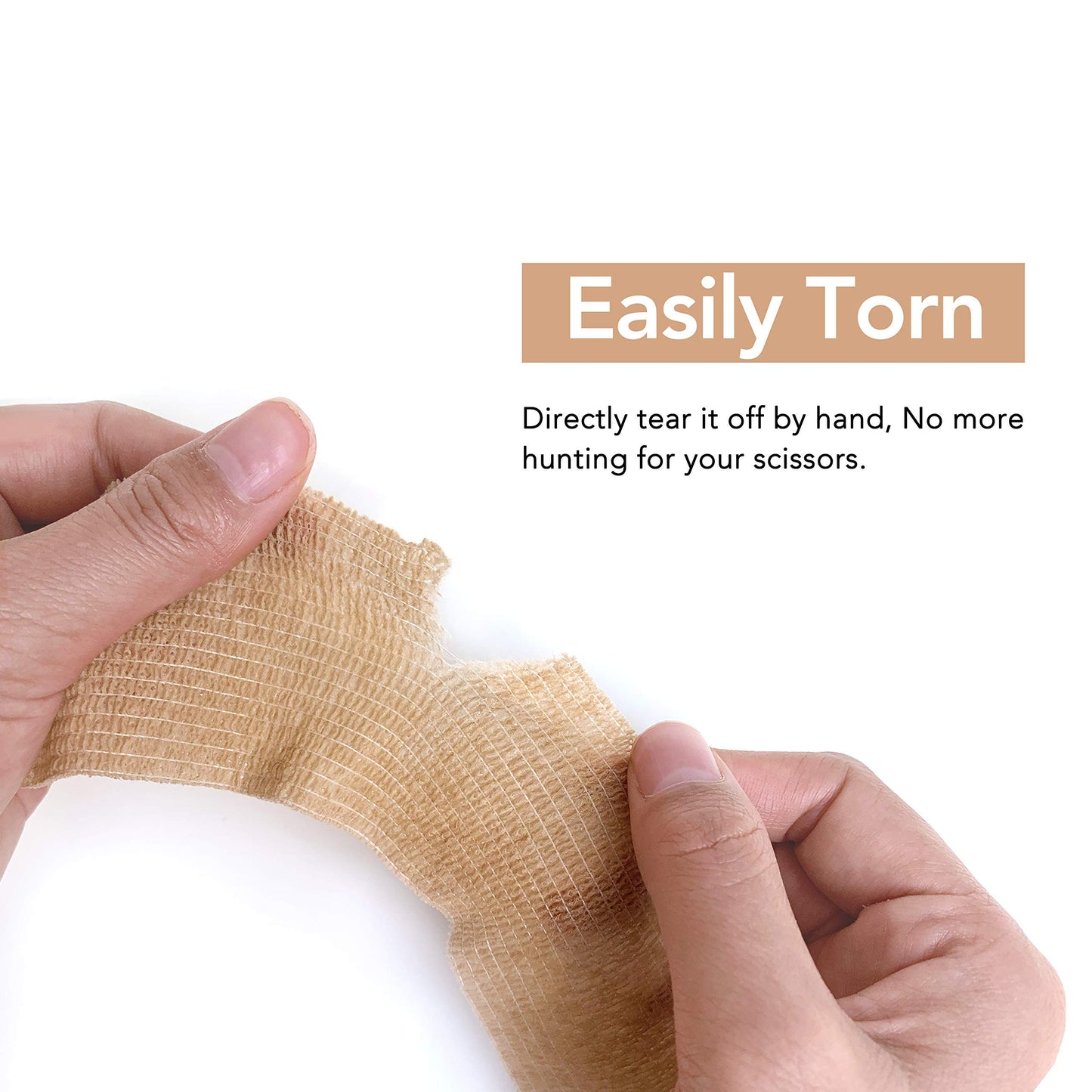 RISEN Cohesive Bandage 2” x 5 Yards, 6 Rolls, Self Adherent Wrap Medical Tape, Adhesive Flexible Breathable First Aid Gauze Ideal for Stretch Athletic