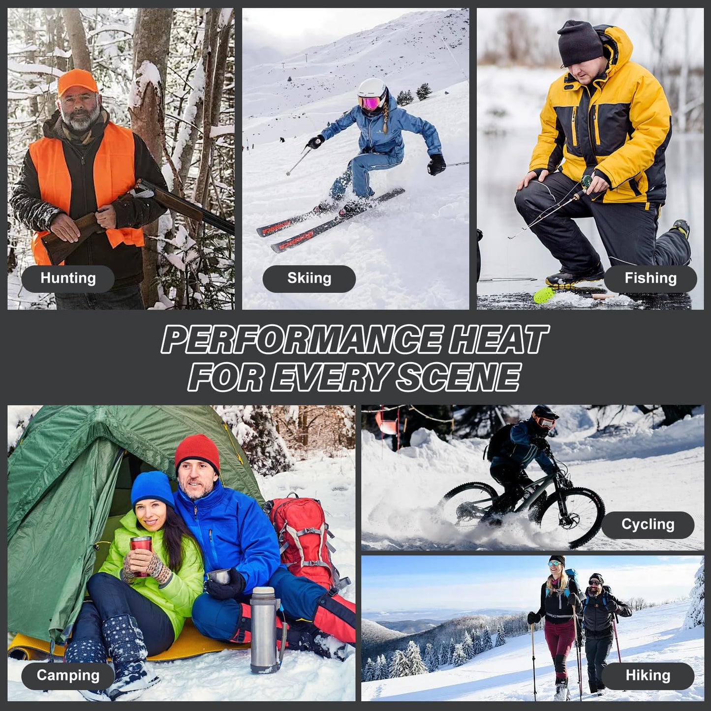 PEKWZIZ Heated Socks, 5V 6000mAh Rechargeable Heated Socks for Men Women, Electric Heated Socks with 4 Heating Levels for Outdoors Working Skating Skiing Hunting Hiking Cycling