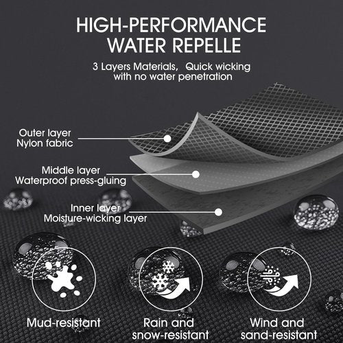 HiMagics Waterproof Snow Gaiters for Boots, Long Leg Gaiters for Hiking, Hunting & Outdoor Work – Anti-Snow, Anti-Water, Anti-Sand Protection (Black, L)