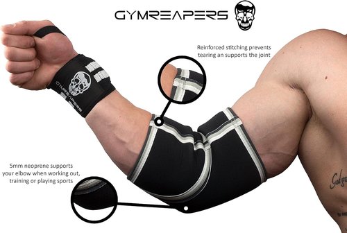 Gymreapers Elbow Sleeves - 5mm Neoprene Compression Support for Weightlifting & Tendonitis Relief