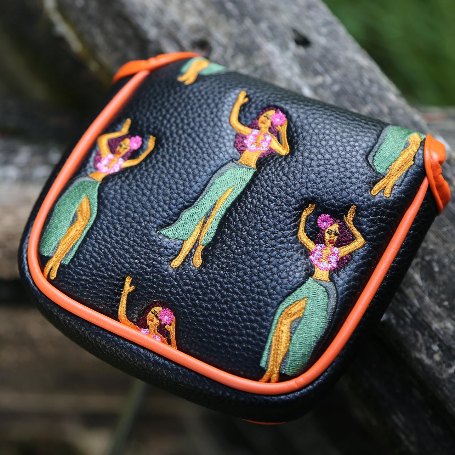 Golf Club Headcover - Premium Leather Embroidery for Mallet & Blade Putters, Stylish Golf Accessories, Perfect Golf Gifts for Men, Durable Club Protection (Hula Girl, Mallet)