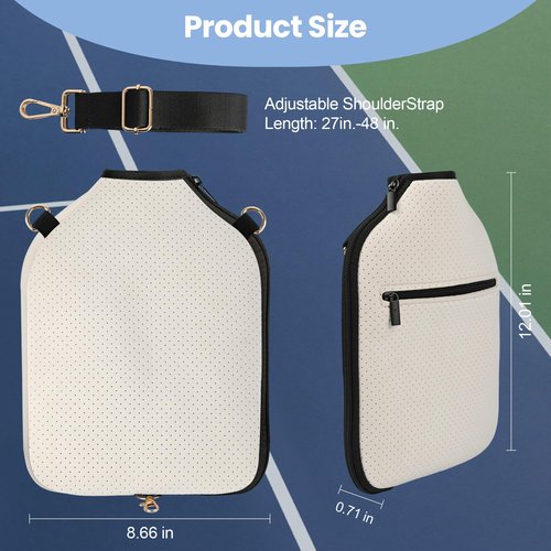 Pickleball Paddle Bag for Women – Lightweight Pickleball Sling Bag with Zipper Pocket & Hanging Hook – Stylish Quilted Crossbody Tote – Fits All Paddles – Ideal Pickleball Gifts for Women