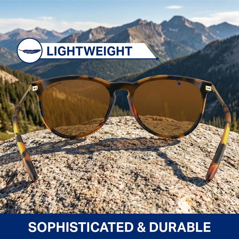 Blenders Eyewear North Park X2 – Polarized Sunglasses – Classic Shape, Mixed Metal Frame – 100% UV Protection – For Women – Brandy Night