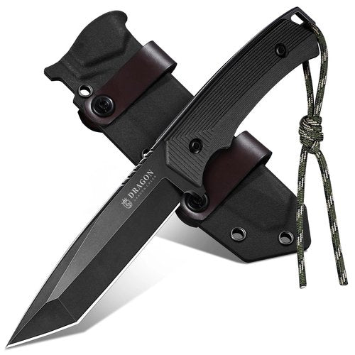 Dragon Creek Fixed Blade Knife - Full Tang Handle Black