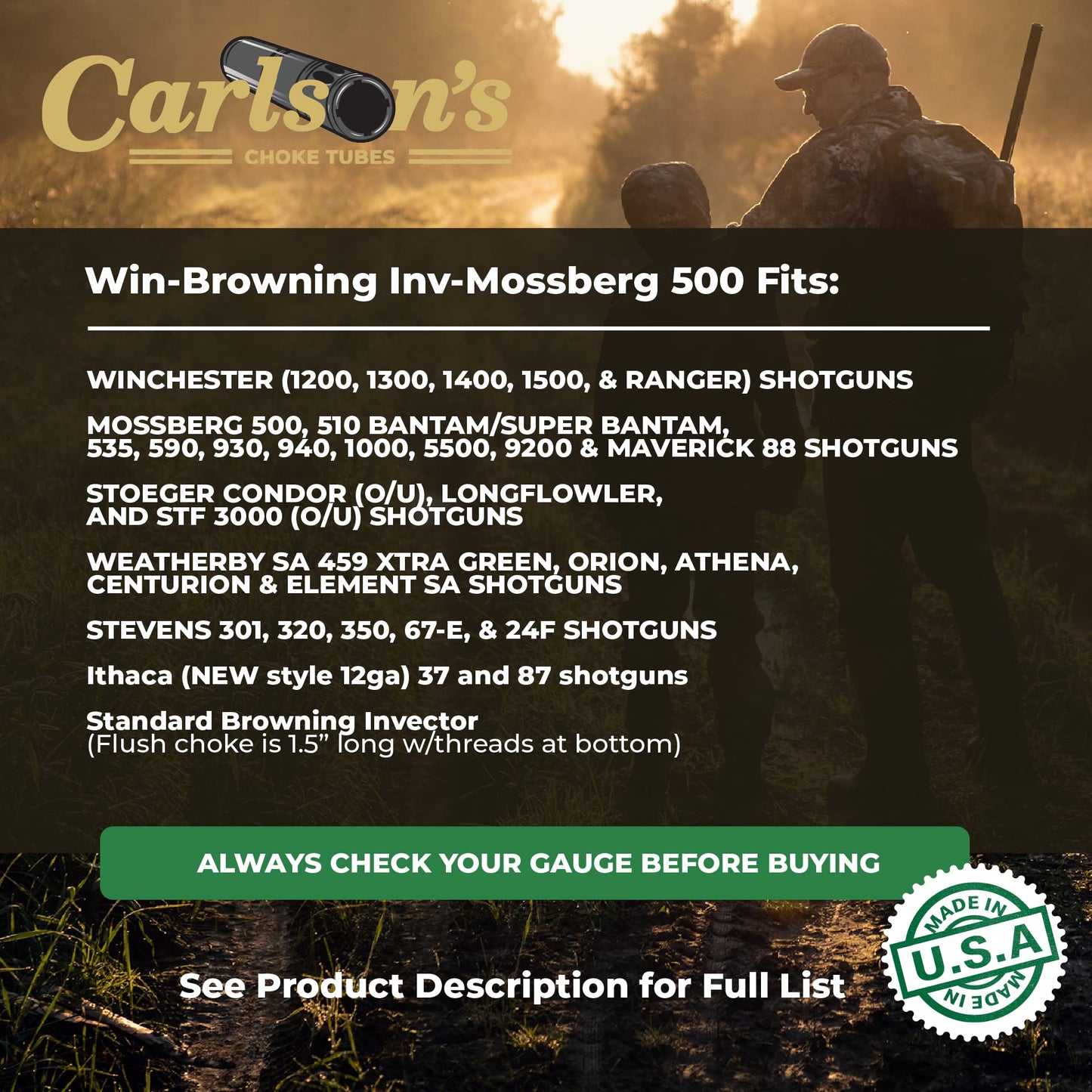 Carlson's Choke Tubes 12 Gauge for Winchester - Browning Inv - Moss 500 [ Mid Range | 0.715 Diameter ] Blued Steel | Cremator Ported Waterfowl Choke Tube | Made in USA