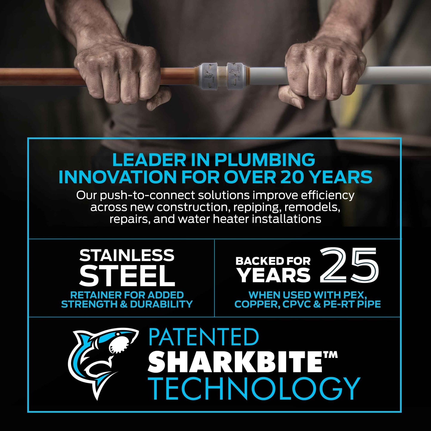 SharkBite Max 1/2 Inch Check Valve, Push to Connect Brass Plumbing Fitting, PEX Pipe, Copper, CPVC, PE-RT, HDPE, UR2008A