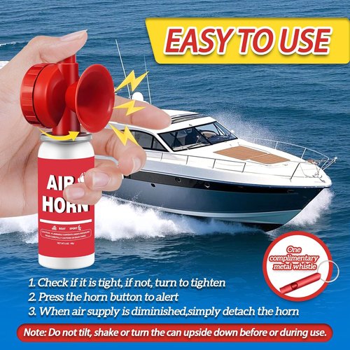 **Boat Air Horn | 130DB Loud Mini Safety Horn for Self Defense & Emergencies | 1.4oz, 2 Pack**