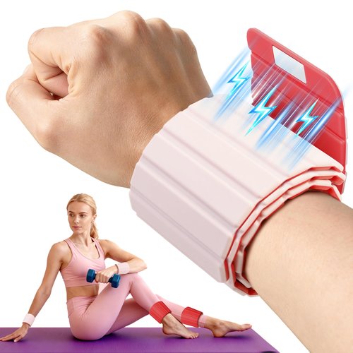 Redlake Weighted Bangles, Wrist Weights & Ankle Weights 2 Packs – Adjustable, Silicone Waterproof, Non-Slip, Easy Wear for Women & Men | 2 lbs (1 lb Each) Weighted Arm Bands for Pilates, Yoga, Running & Walking