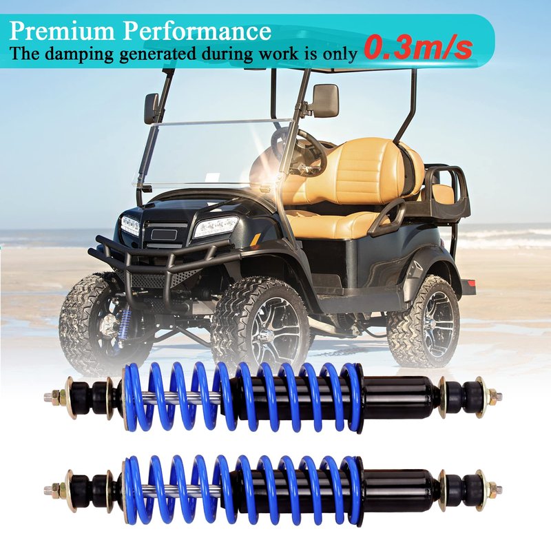 10L0L Golf Cart Front Rear Shock Absorber Set Coil Over Heavy Duty Shock Absorber Bolt Fits EZGO Medalist/TXT 1994+ Newer Gas or Electric, Replaces Part 70928-G01 76418-G01 (2 Pack)