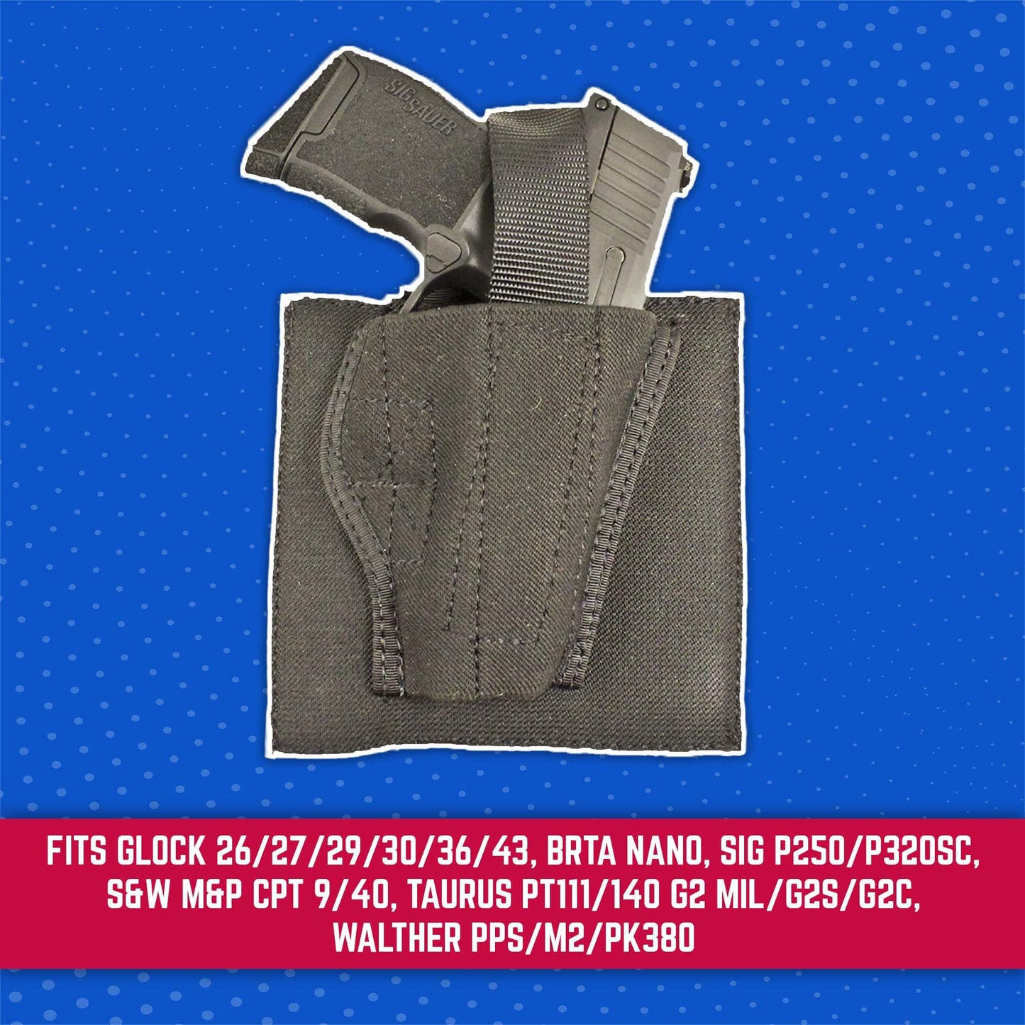 DeSantis Apache Ankle Holster - Compatible with the GLOCK 26/27/29/30/36/43, BRTA Nano, Sig P250/P320SC, S&W M&P CPT 9/40, Taurus PT111/140 G2 Mil/G2S/G2C, Walther PPS/M2/PK380- Right Hand Draw, Black