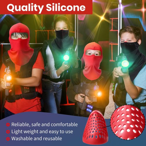 Dreyoo 2 Pack Face Mask Bracket, Silicone Face Shells for Comfortable Mask Wearing, Internal Support Shells for Halloween Cosplay, Balaclavas, Protective Airsoft Paintball BB Gun(Red)