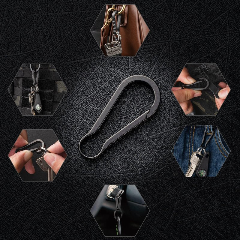 TISUR Titanium Key Ring Hooks, Small Carabiner Keychain clip,Mini Snap Keyring Key Organizer Key chain for Purse Backpacks Pants