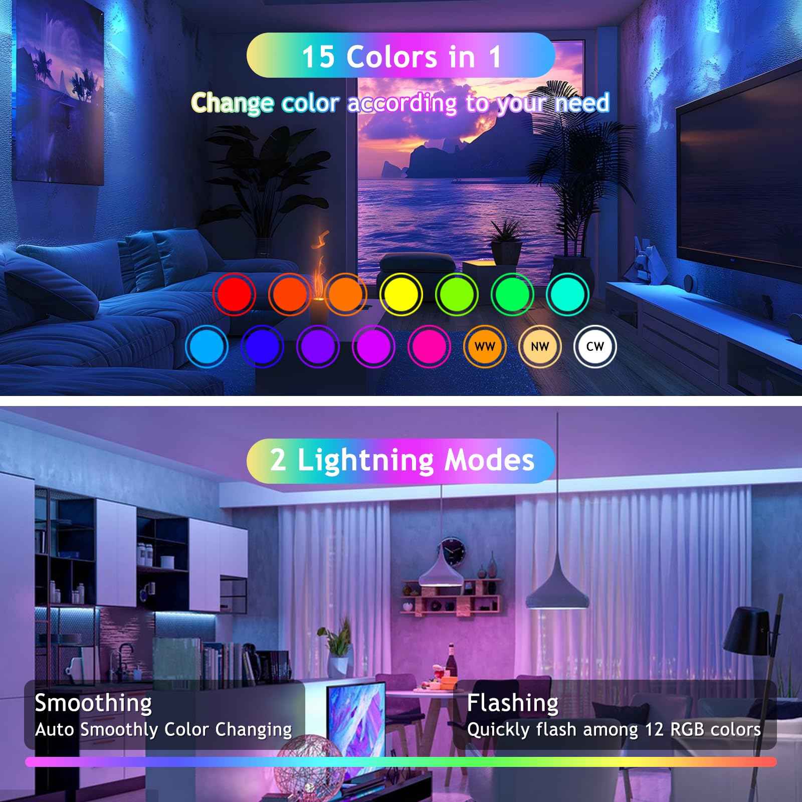 Aokpsrt E26 Rechargeable Light Bulbs with Remote Control, 15 Colors & 2000mAh LED Battery Operated Bulb with Timer & Dimmable, Wireless Puck Lights Bulb for Home 3 Packs