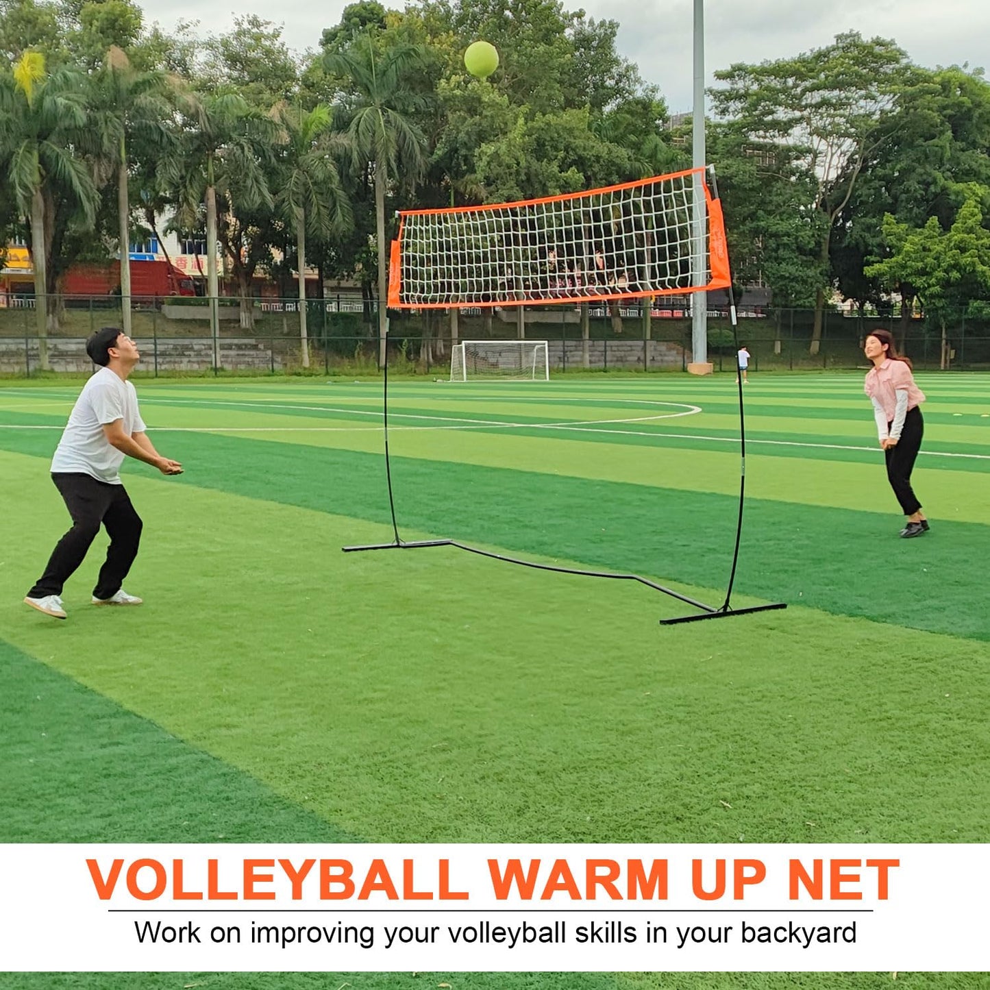 Portable Volleyball Net for Backyard - 12FT Net and Height Adjustable Pole