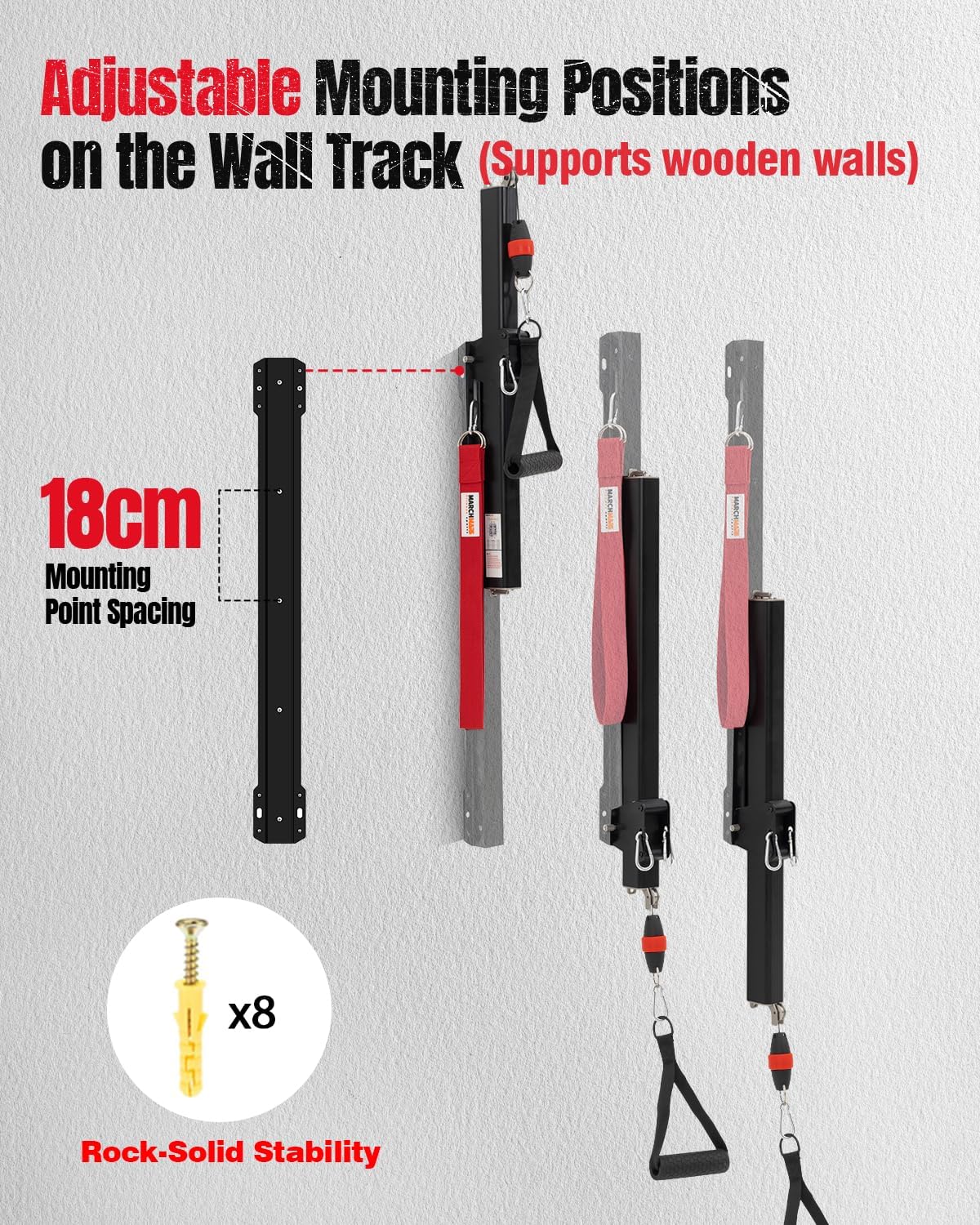 Wall-Mount Cable Machine by [Brand Name] - Adjustable Resistance Home Gym Equipment for Full Body Strength & Toning