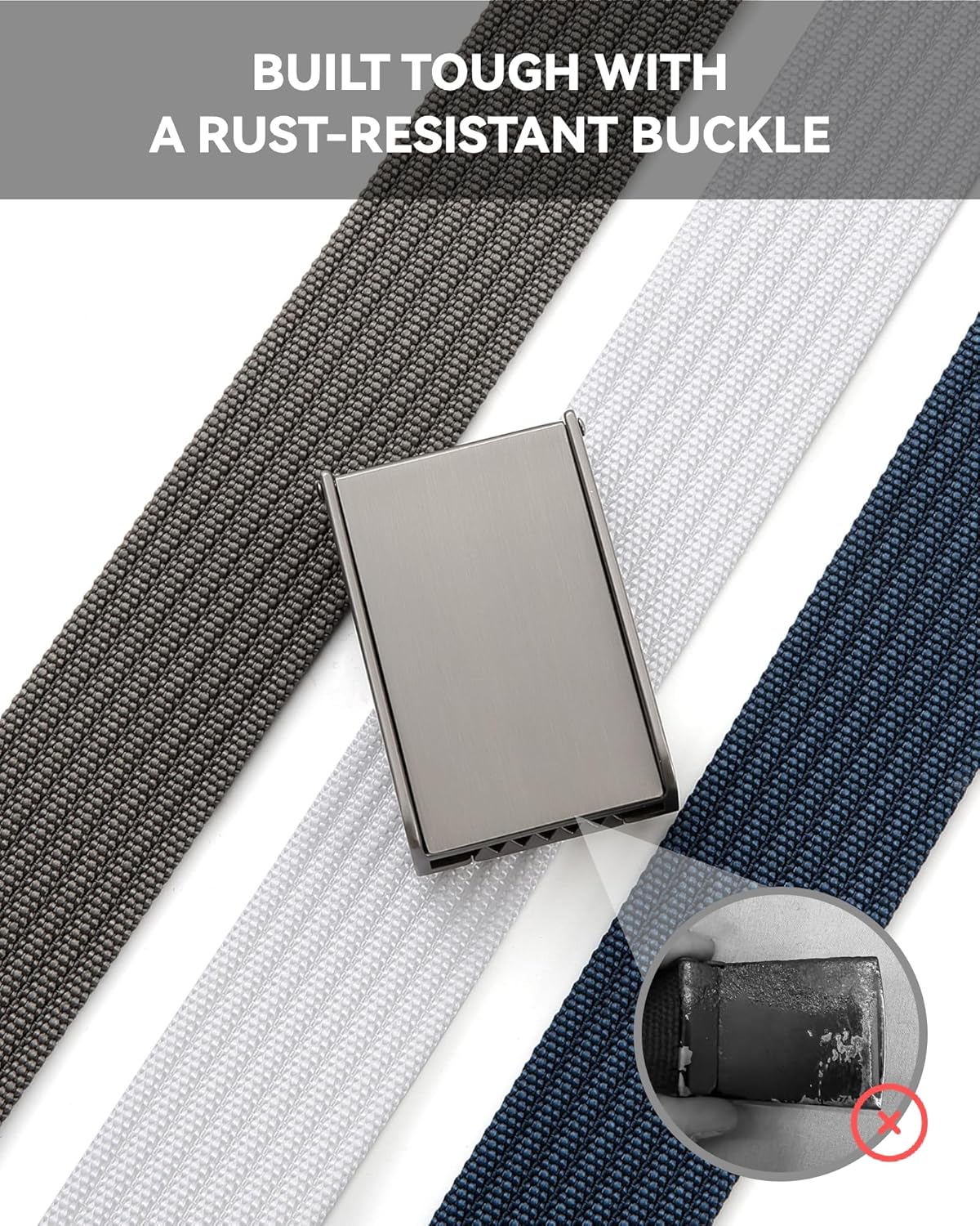 CHAOREN Men's Nylon Webbing Belt - 1.5" Quick Release Buckle for Casual & Military Use - Adjustable Fit