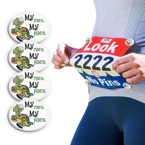 BibBoards Safety Lock Race Bib Clips - Snap & Lock Fasteners for Runners | 4 Pack, Non-Magnetic, Eliminate Safety Pins