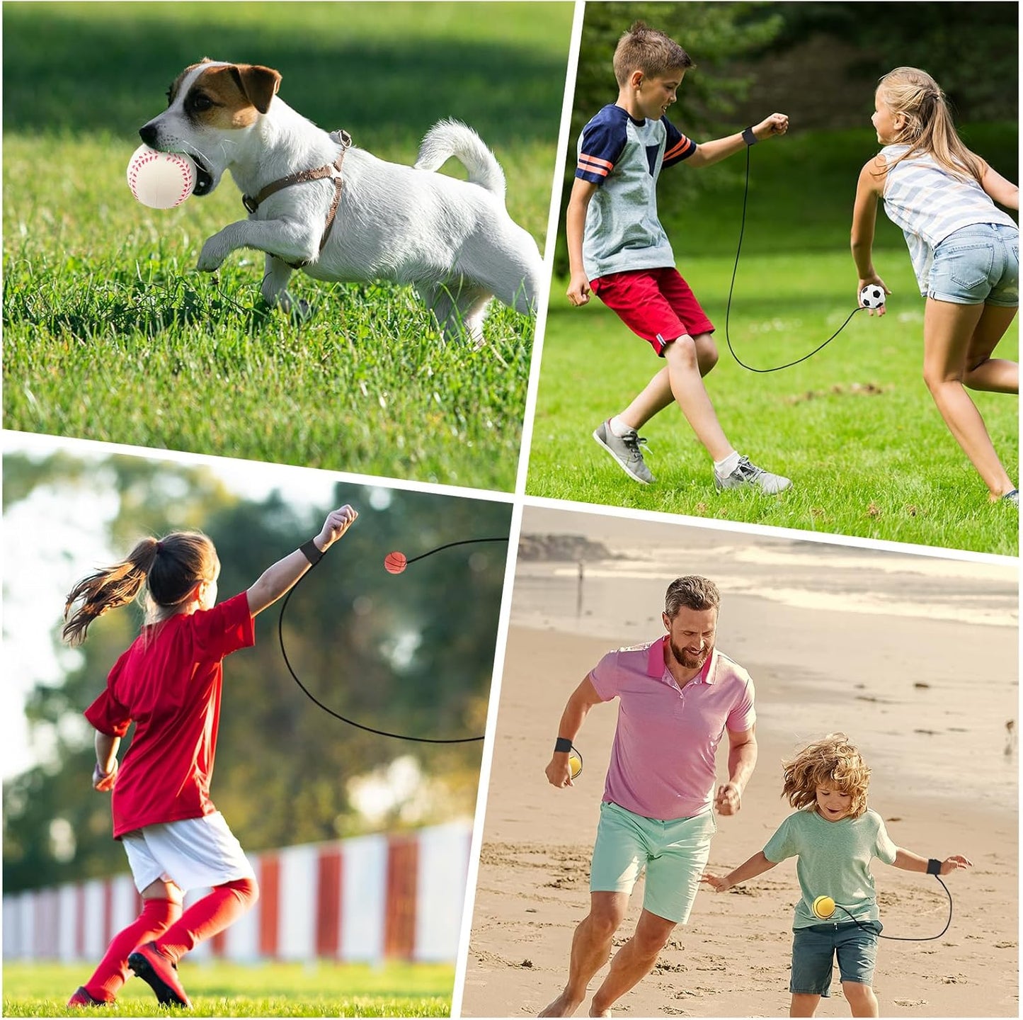 SAYAYA Wrist Return Ball - 2.36 Inches Rebound Sport Balls for Baseball, Soccer & Tennis | Fun Exercise for Kids & Adults