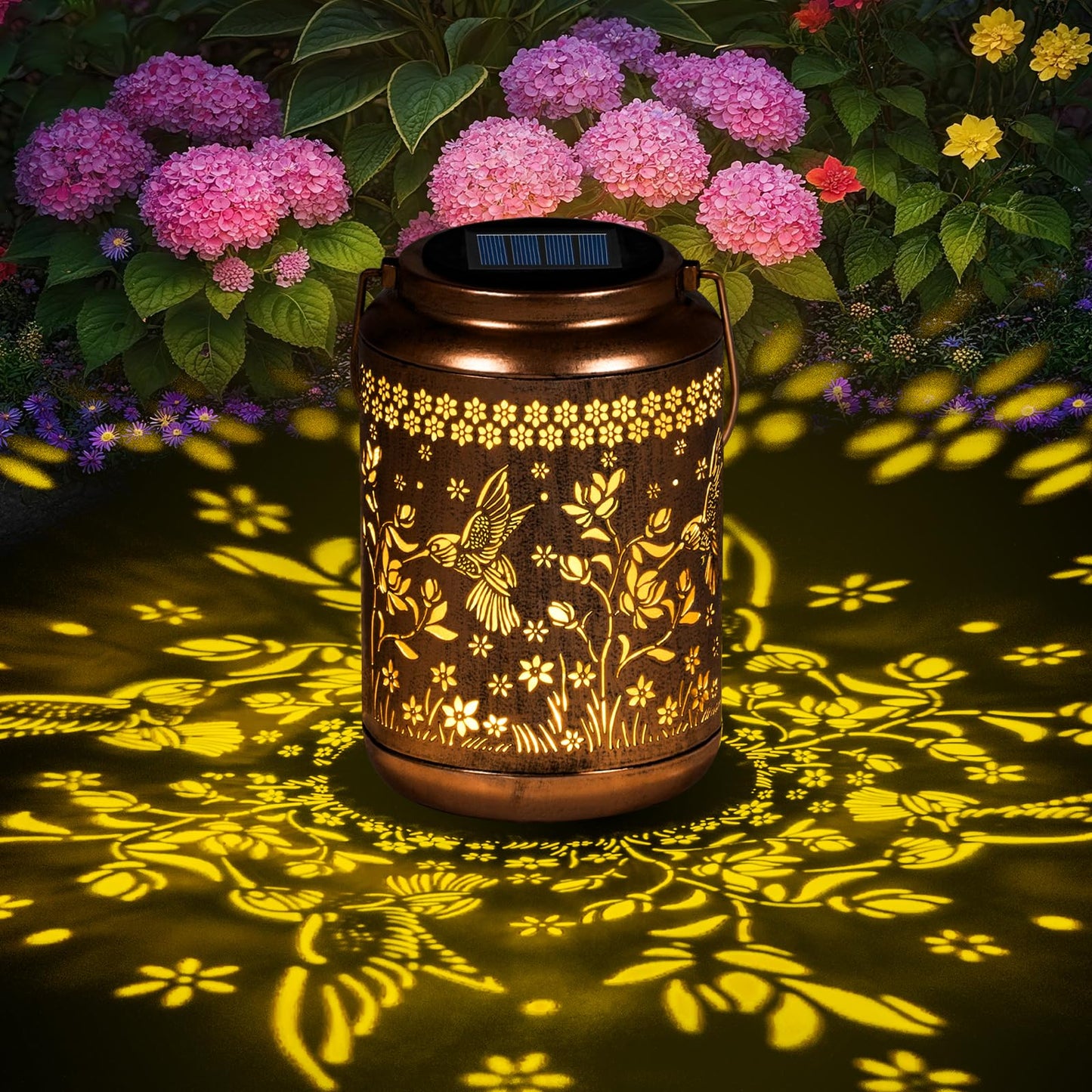 Solar Lanterns Outdoor Waterproof, Hummingbird Garden Decor for Yard Porch Lawn Patio Pathway, Hanging Solar Lights Birthday Gifts for Women Mom Grandma Sister Friend
