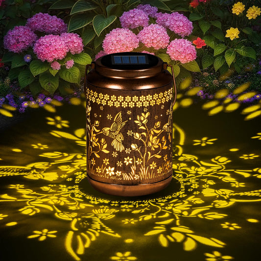 Solar Lanterns Outdoor Waterproof, Hummingbird Garden Decor for Yard Porch Lawn Patio Pathway, Hanging Solar Lights Birthday Gifts for Women Mom Grandma Sister Friend