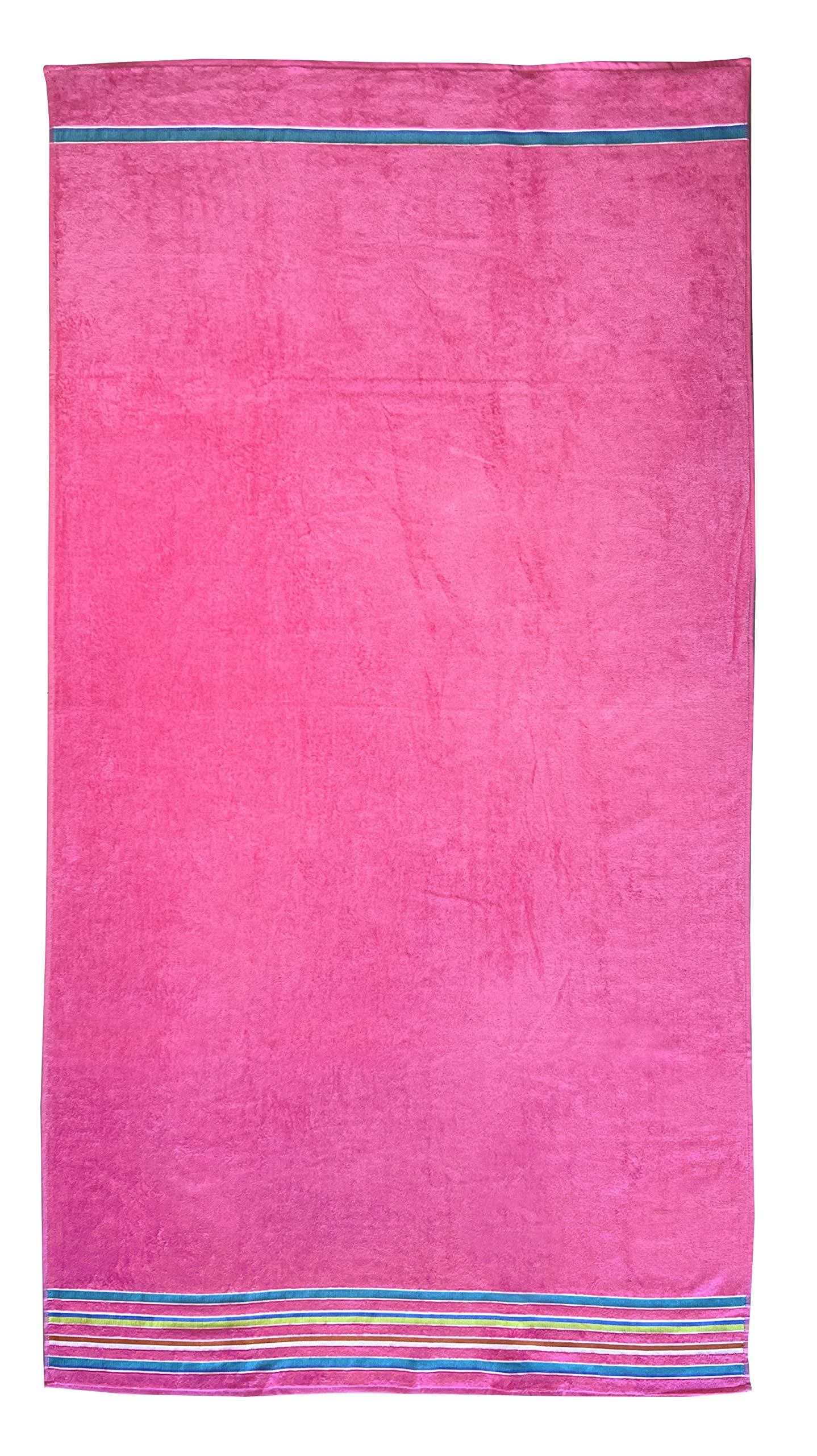 Maya Island Large Beach Resort Towel Extra Soft 36 x 70 inch Hotel Pool, SPA Style 100% Cotton Solid with Fancy Hampton Trims Pink 4 Pack