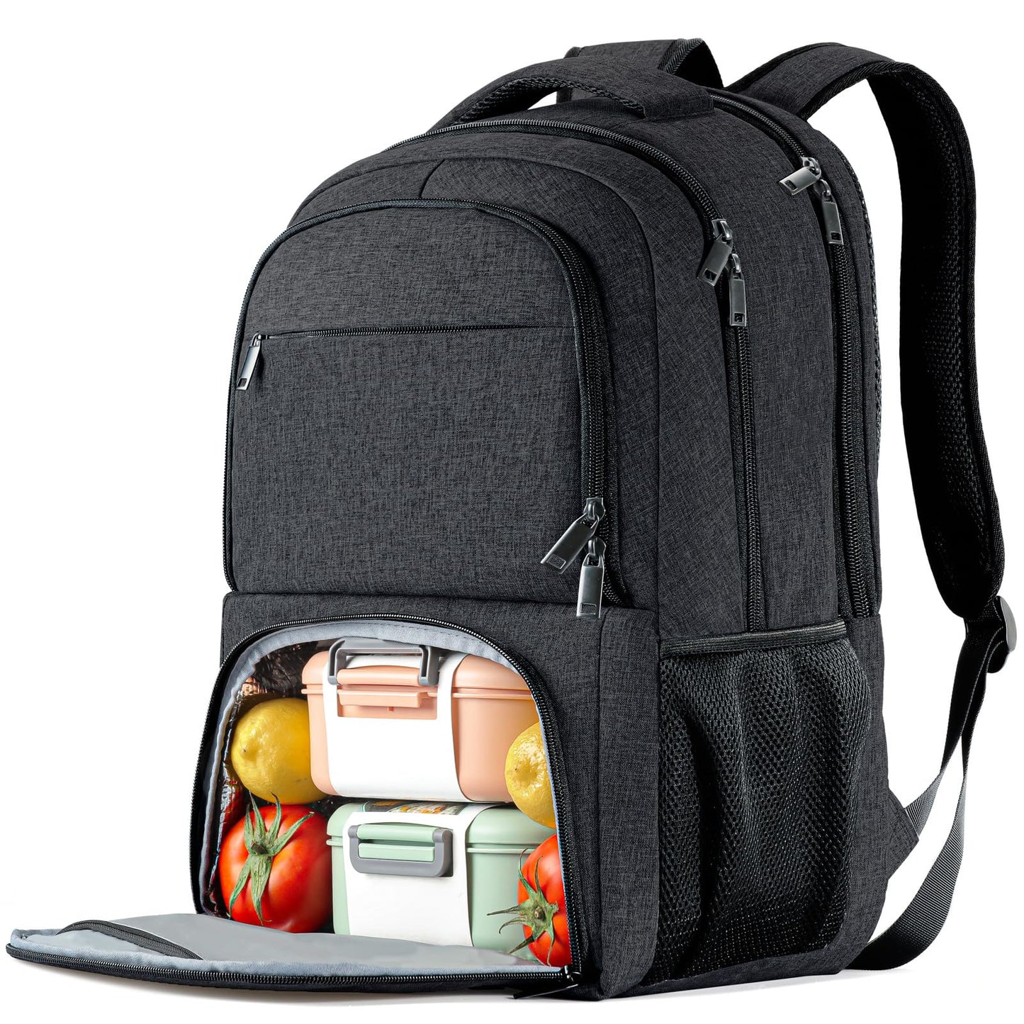 BIKROD Lunch Backpack, Insulated Cooler Lunch Bag Backpack, Large School Backpacks for Teen Boys Water Resistant Back Pack Gift for Men Fit 17 Inch Laptop,